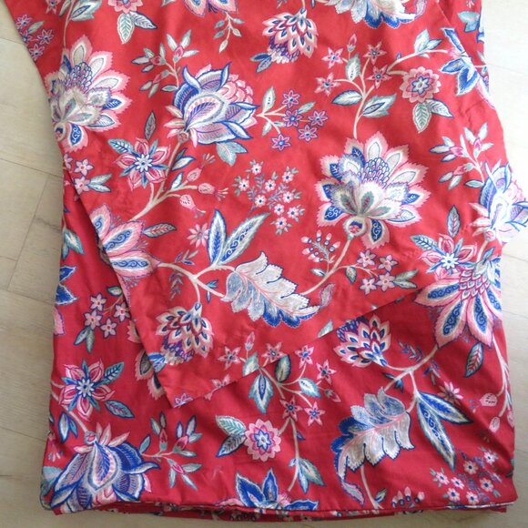 Southshore Fine Linens Red Floral Queen Duvet 1 Sham Zipper Closure - Picture 4 of 7